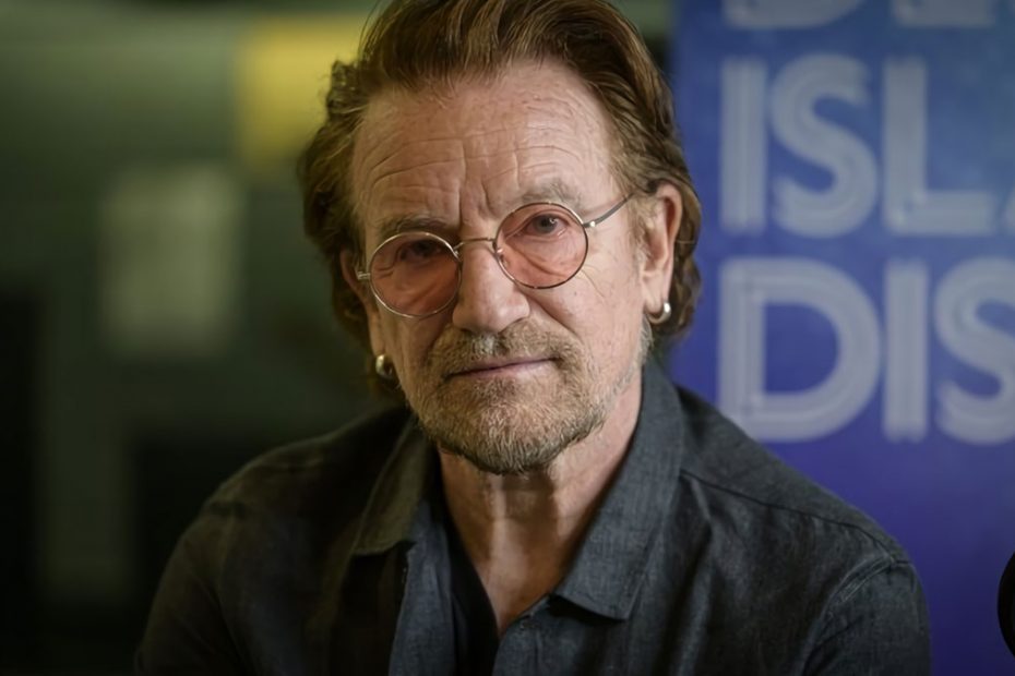 Porträtt av Bono, gäst på "Desert Island Discs" på BBC Radio 4 (foto: Amanda Benson, BBC)